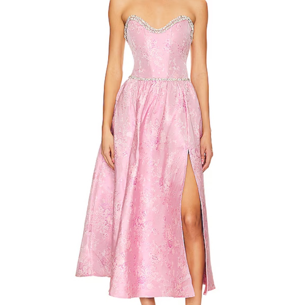 V. Chapman Strapless Pink Dress with Silver Accents